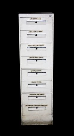 Vintage White Utility Office File Cabinet