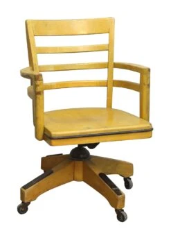 Wood Swivel Chair With Wheels
