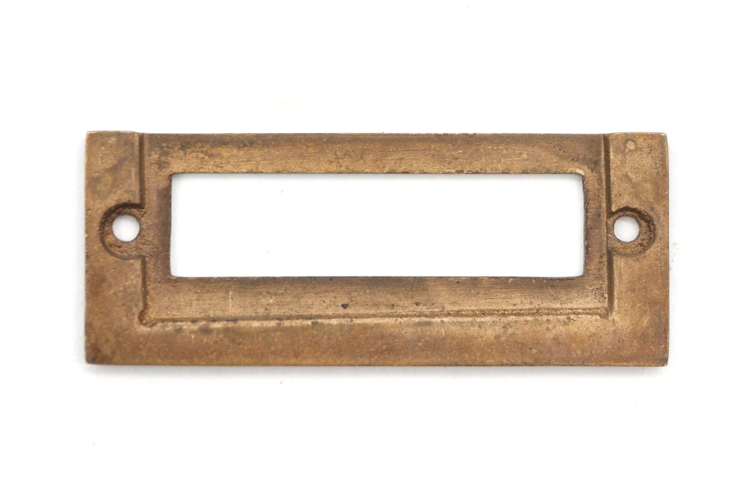 Vintage 2.5 In. Brass Drawer File Label Holder 4 Vintage 2.5 In. Brass Drawer File Label Holder - Image 2
