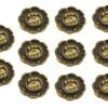 Set Of 11 Vintage Brass Art Nouveau Drawer Knob Back Plates