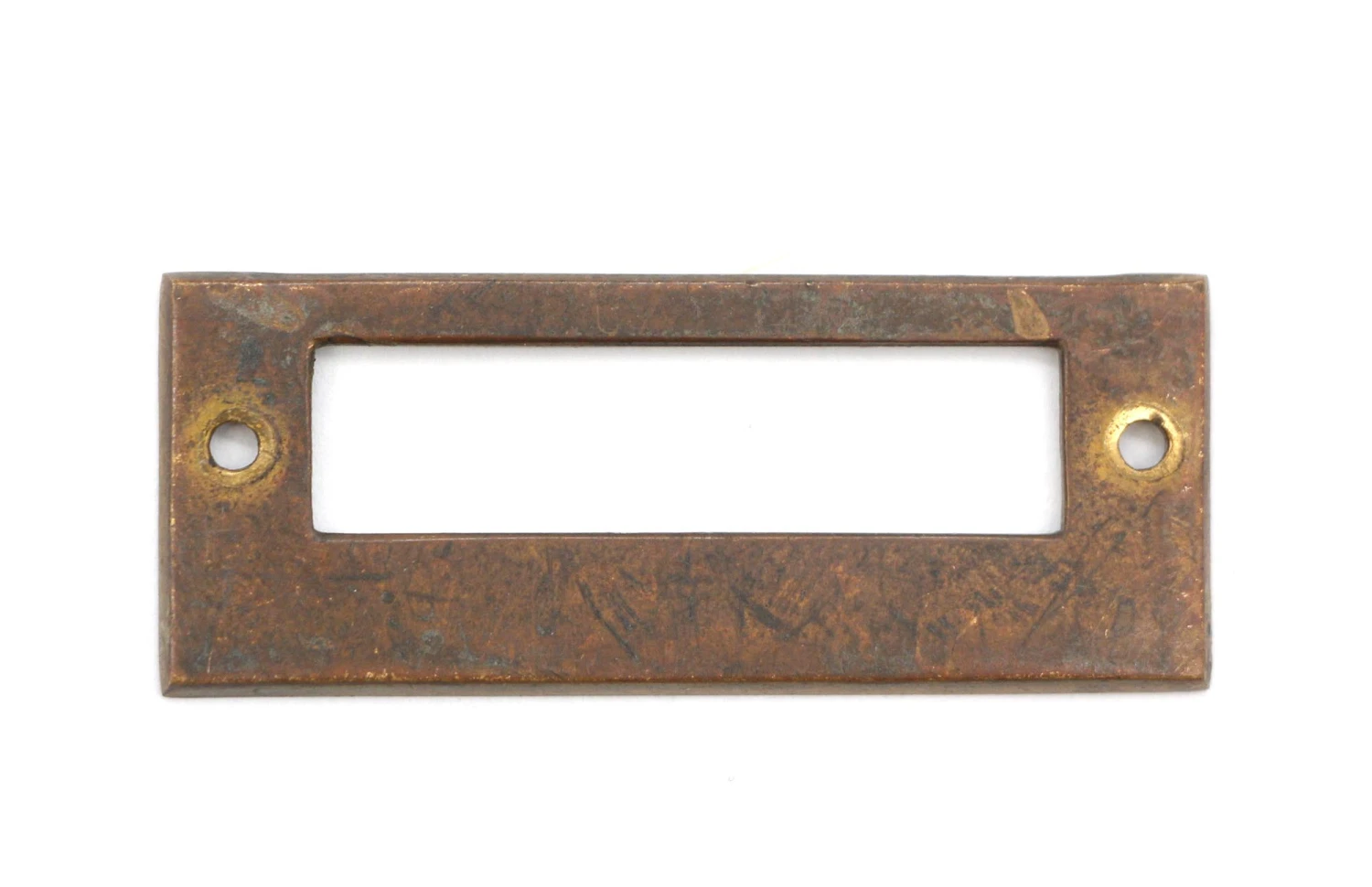Vintage 2.5 In. Brass Drawer File Label Holder 3 Vintage 2.5 In. Brass Drawer File Label Holder