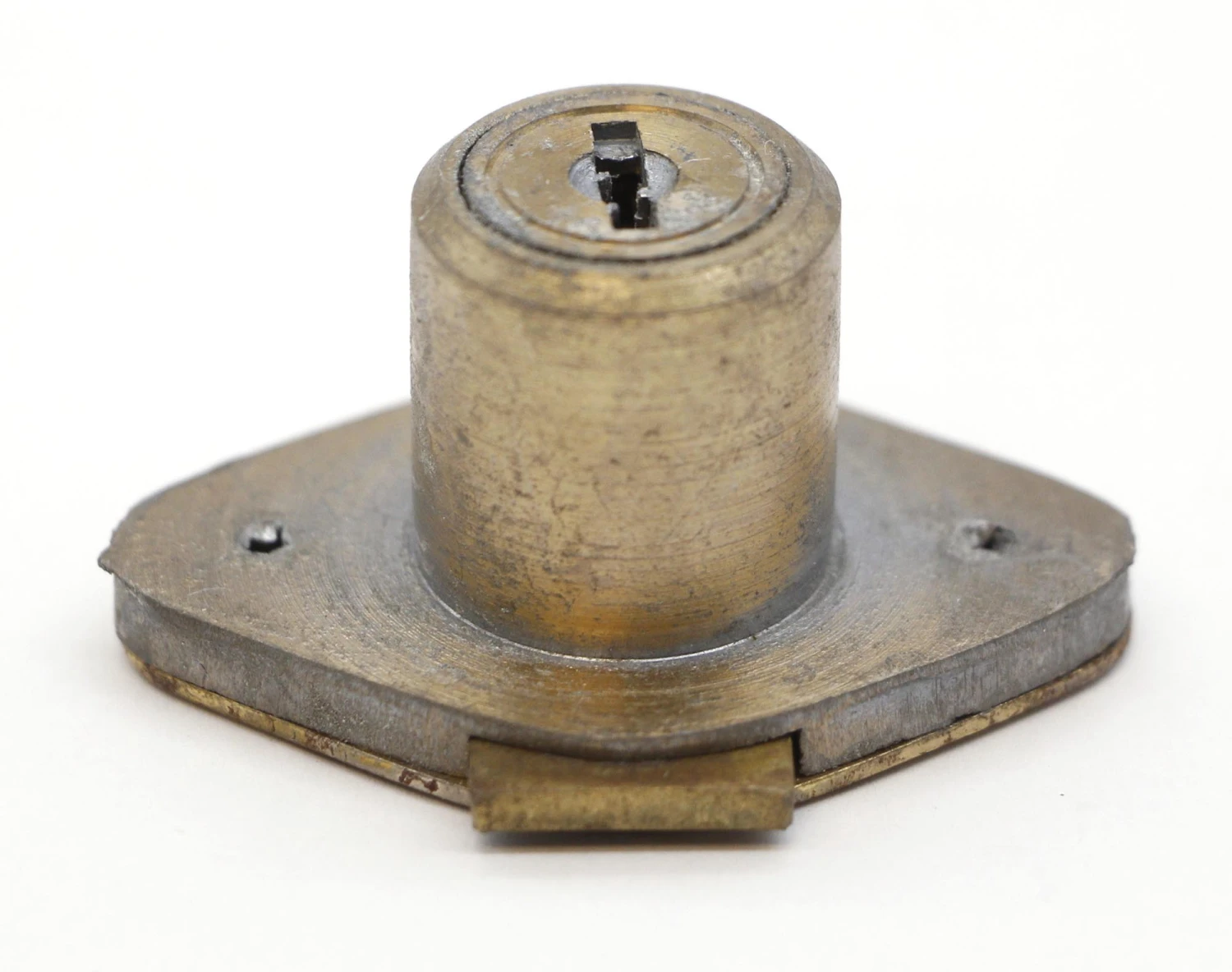 Spartan Nickel Plated Brass & Steel Furniture Lock With Keys 5 Spartan Nickel Plated Brass & Steel Furniture Lock With Keys - Image 3