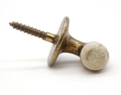 Vintage Brass White Rubber End Door Stopper 9 Vintage Brass White Rubber End Door Stopper -OGT Sale Store other hardware for sale q285611