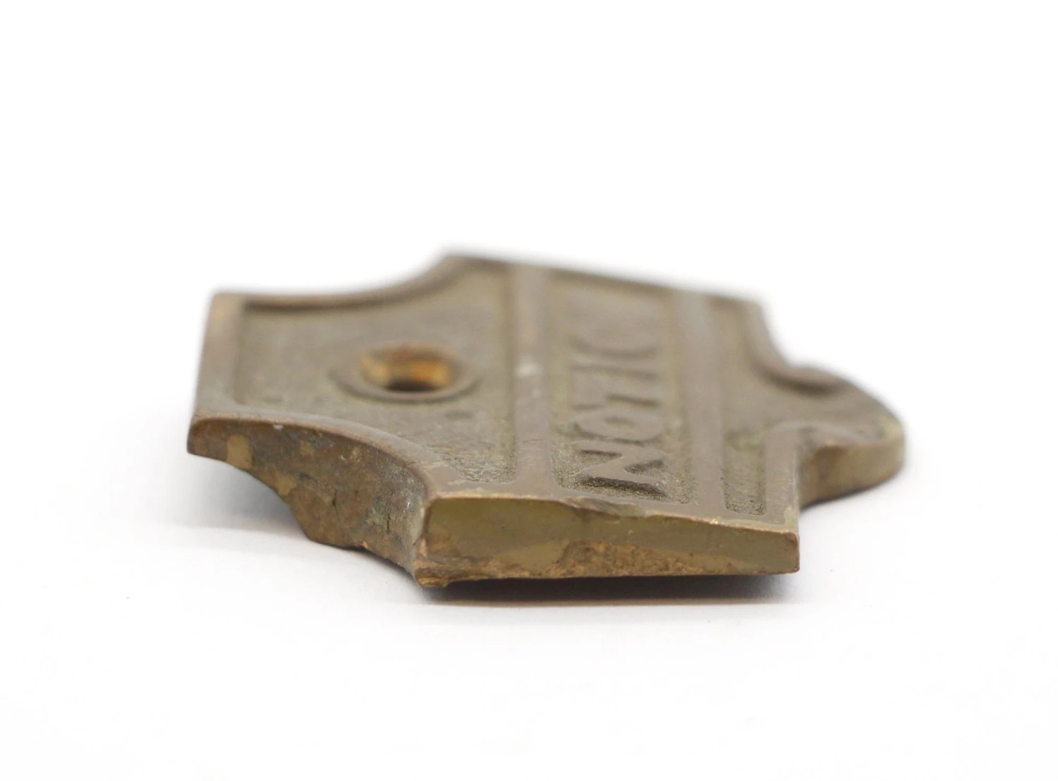 Antique Bronze Inscribed Notice Label Plate 4 Antique Bronze Inscribed Notice Label Plate - Image 2