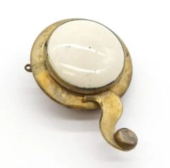 Vintage Brushed Brass & White Ceramic Call Bell Lever -OGT Sale Store other hardware q285003
