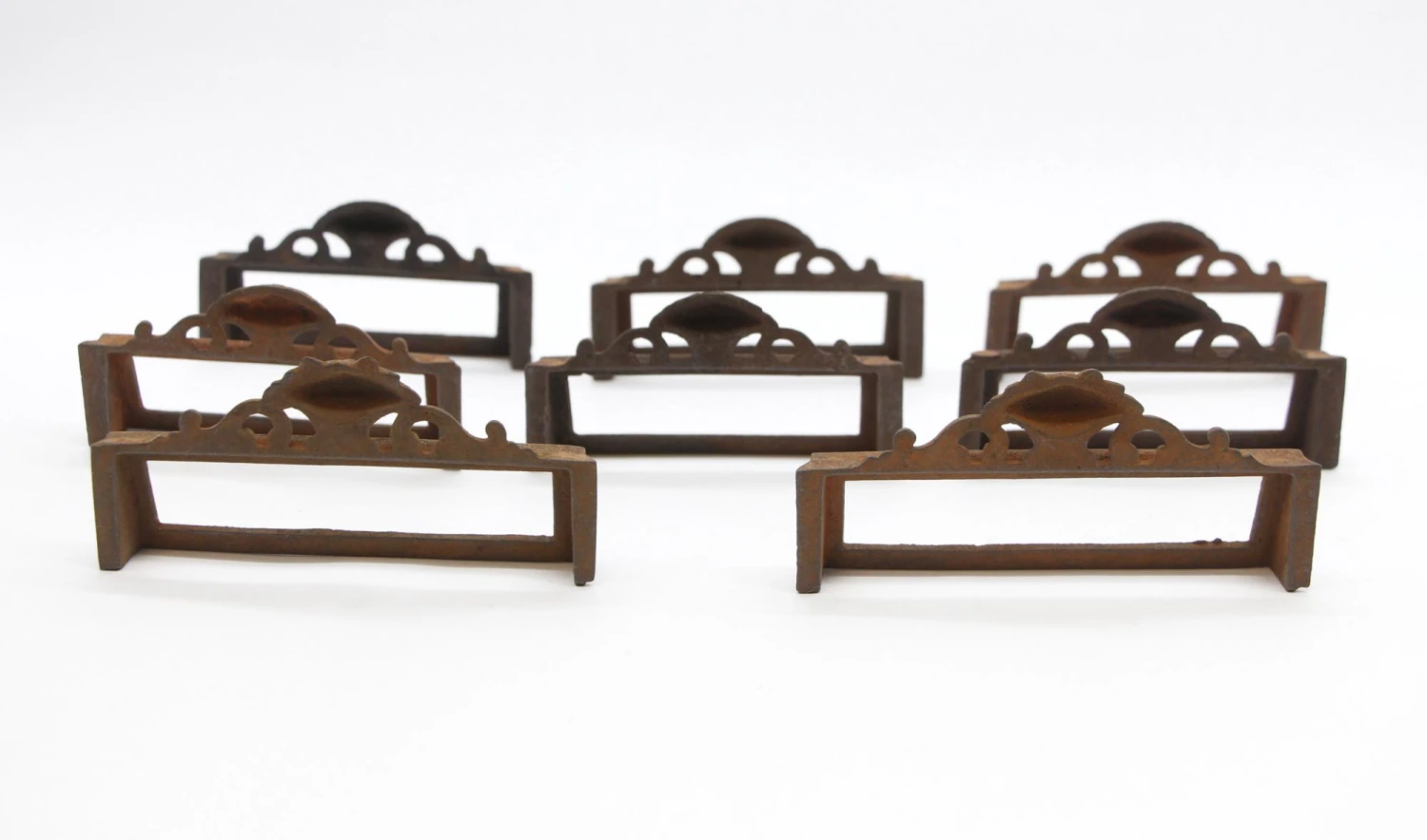 Antique Cast Iron Victorian Label Drawer Slot Variety Set 4 Antique Cast Iron Victorian Label Drawer Slot Variety Set - Image 2