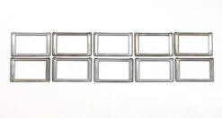 Set Of 10 Olde New Vintage Rectangle Nickeled Brass Drawer Label Slots