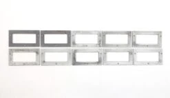 Set Of 10 Vintage Steel Rectangular Drawer Label Slots