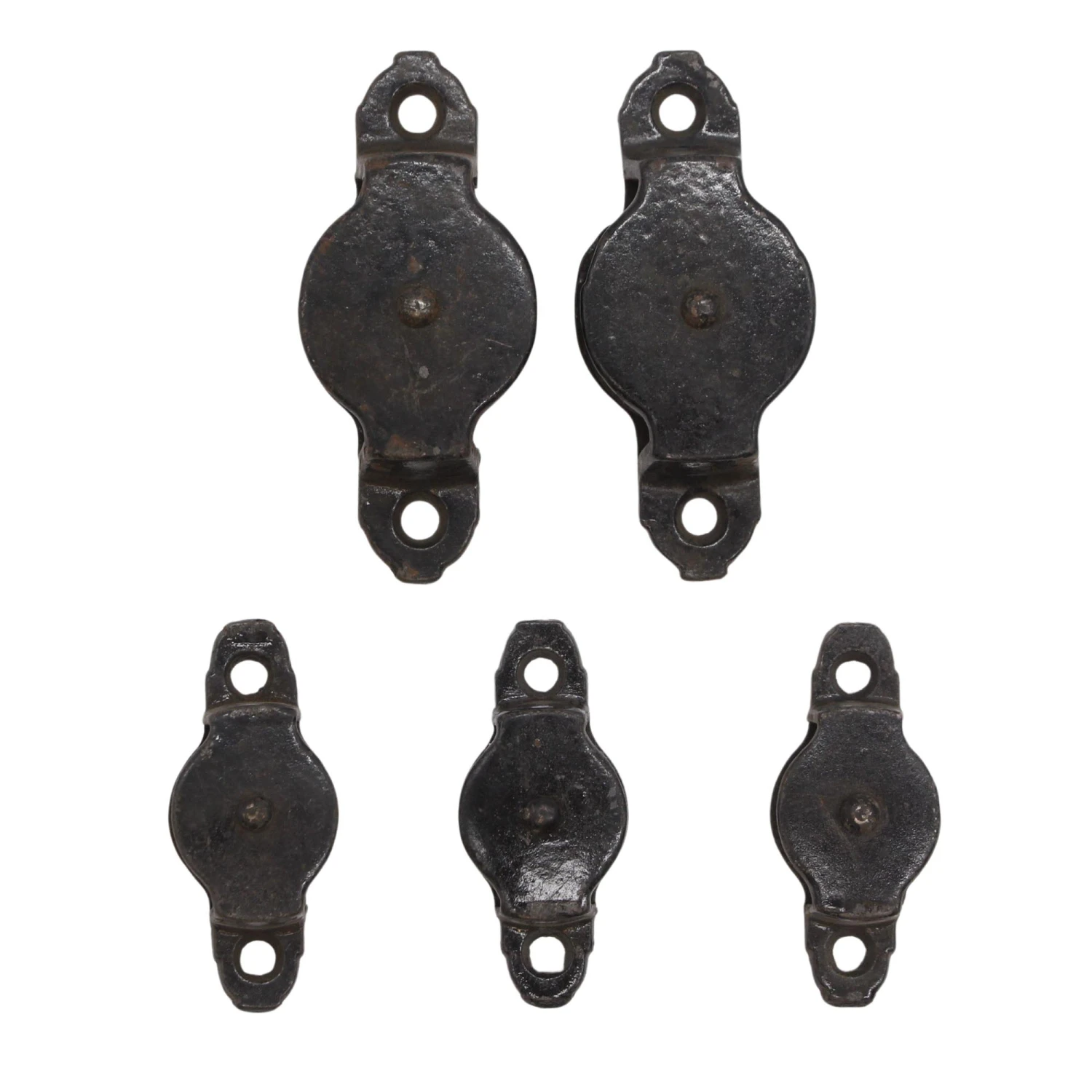 Set Of 5 Single Wheel Cast Iron Pulleys 3 Set Of 5 Single Wheel Cast Iron Pulleys