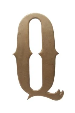 Small 7.75 Solid Brass Letter Q