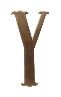 Small 7.75 Solid Brass Letter Y