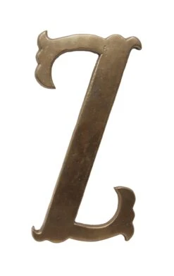 Small 7.75 Solid Brass Letter Z