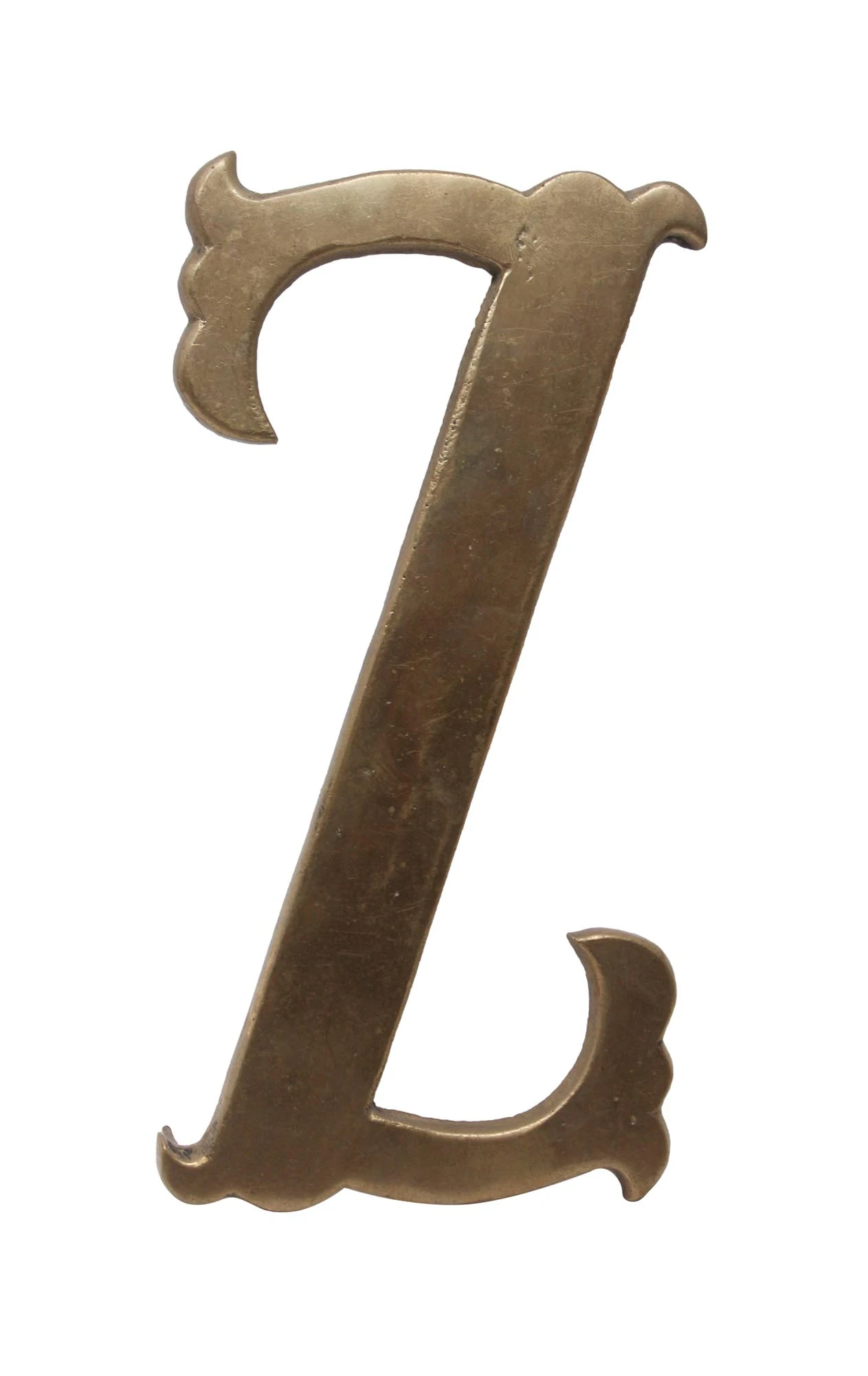 Small 7.75 Solid Brass Letter Z 3 Small 7.75 Solid Brass Letter Z
