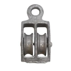 Vintage 2.75 In. Double Wheel Steel Pulley