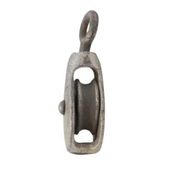 Vintage 2.875 In. Single Wheel Gray Steel Pulley