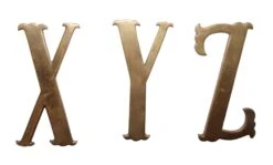 Vintage Small 7.75 In. XYZ Brass Letter Set