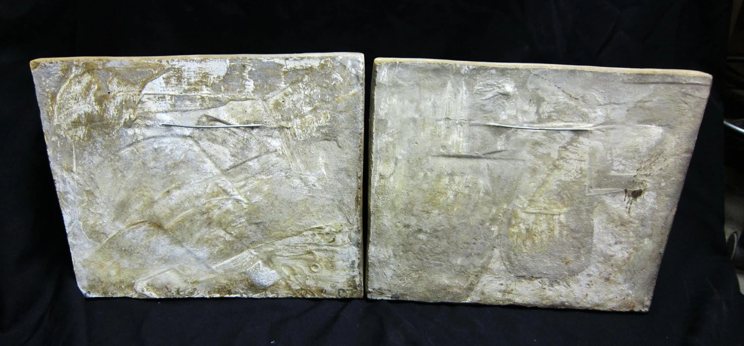 Set Of Two Cast Cherub Reliefs In Composite 5 Set Of Two Cast Cherub Reliefs In Composite - Image 3