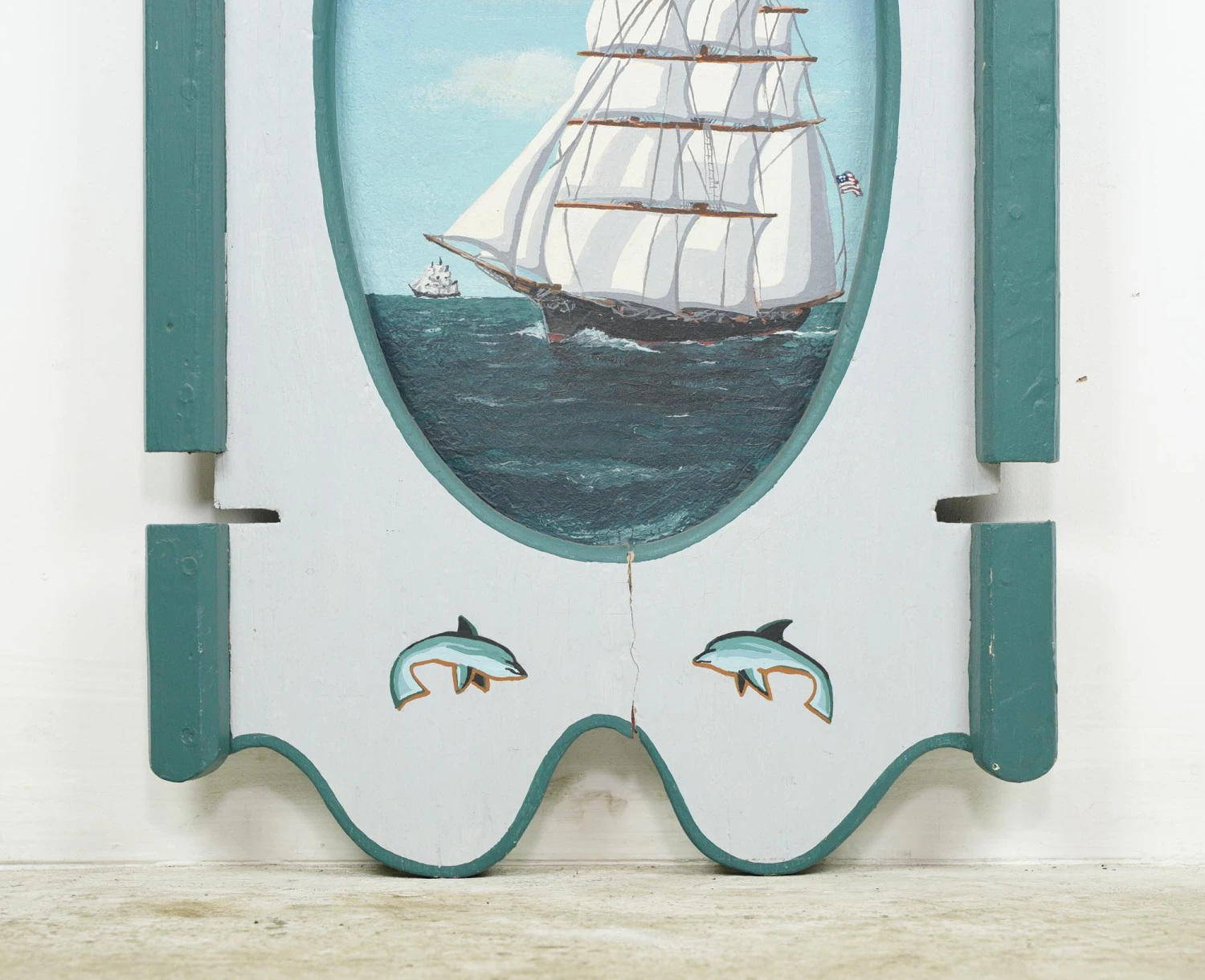 Pair Of Hand Painted Sailboat White & Blue Wooden Wall Art Pieces 5 Pair Of Hand Painted Sailboat White & Blue Wooden Wall Art Pieces - Image 3