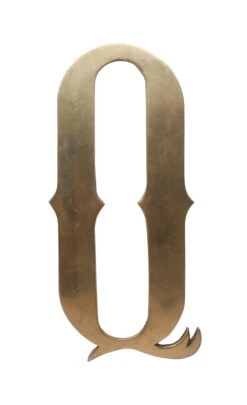 Large 11.5 In. Solid Brass Letter Q
