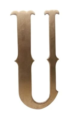 Large 11.5 In. Solid Brass Letter U