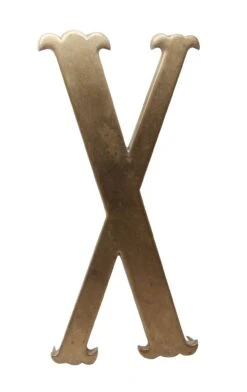 Large 11.5 In. Solid Brass Letter X