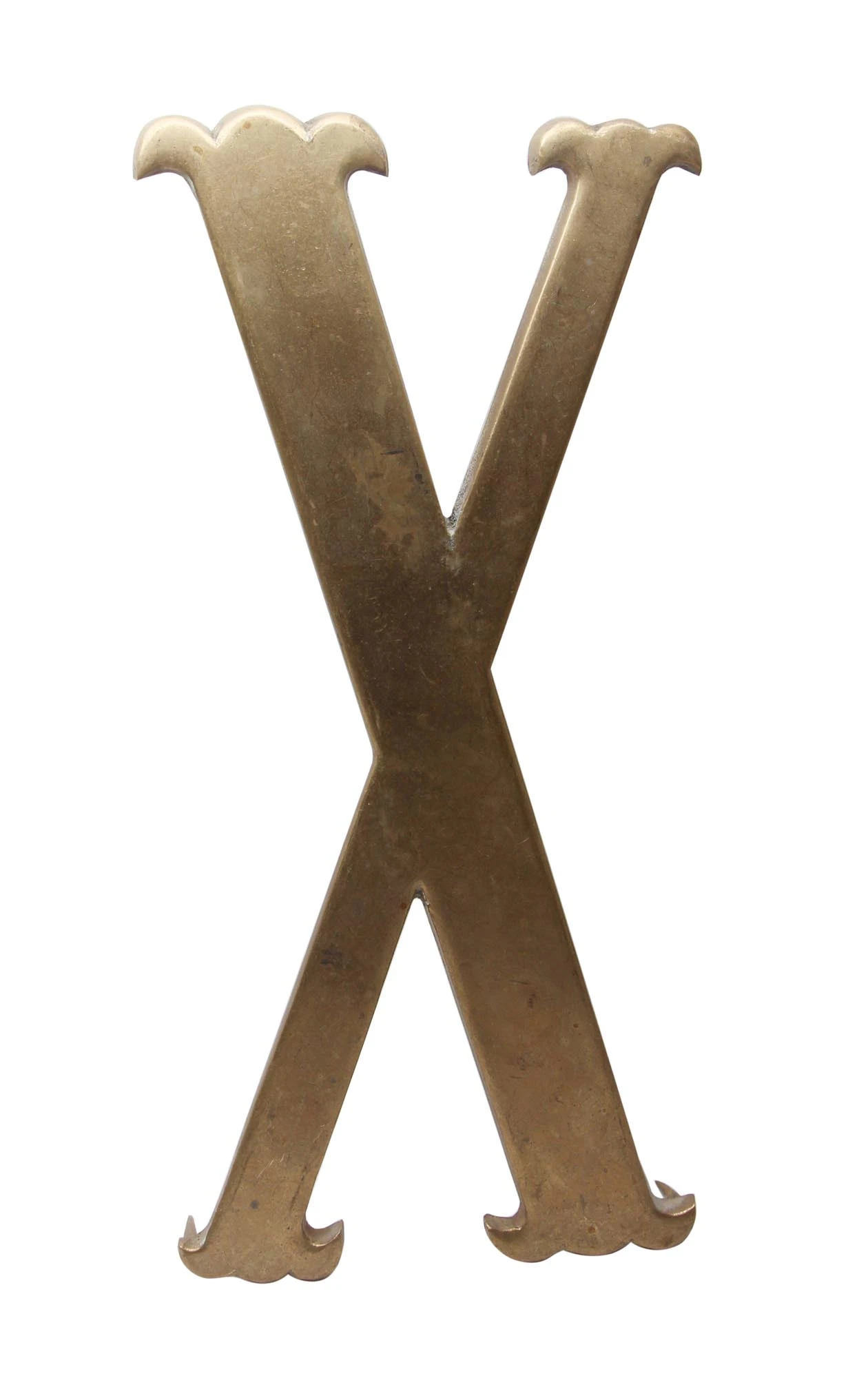 Large 11.5 In. Solid Brass Letter X 3 Large 11.5 In. Solid Brass Letter X