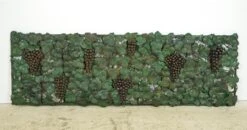 Pair Of Metal Green Leaves & Grapes Motif Wall Art