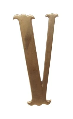 Small 7.75 In. Solid Brass Letter V