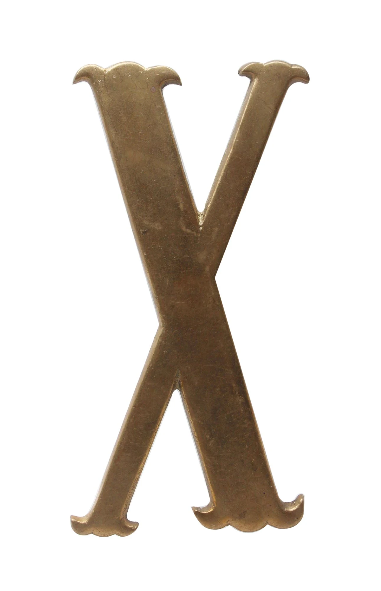 Small 7.75 In. Solid Brass Letter X 3 Small 7.75 In. Solid Brass Letter X