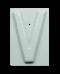 The Albee Theater 10.75 In. White Glass V Letter