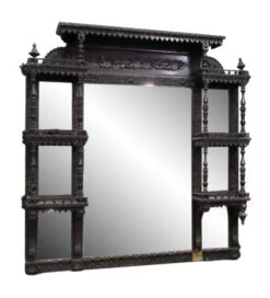 19th Century Victorian Carved Wooden Over Mantel