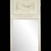 Antique 71 In. Carved Urn White Wood Overmantel Mirror