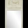 Antique 71 In. Carved Urn White Wooden Overmantel Mirror