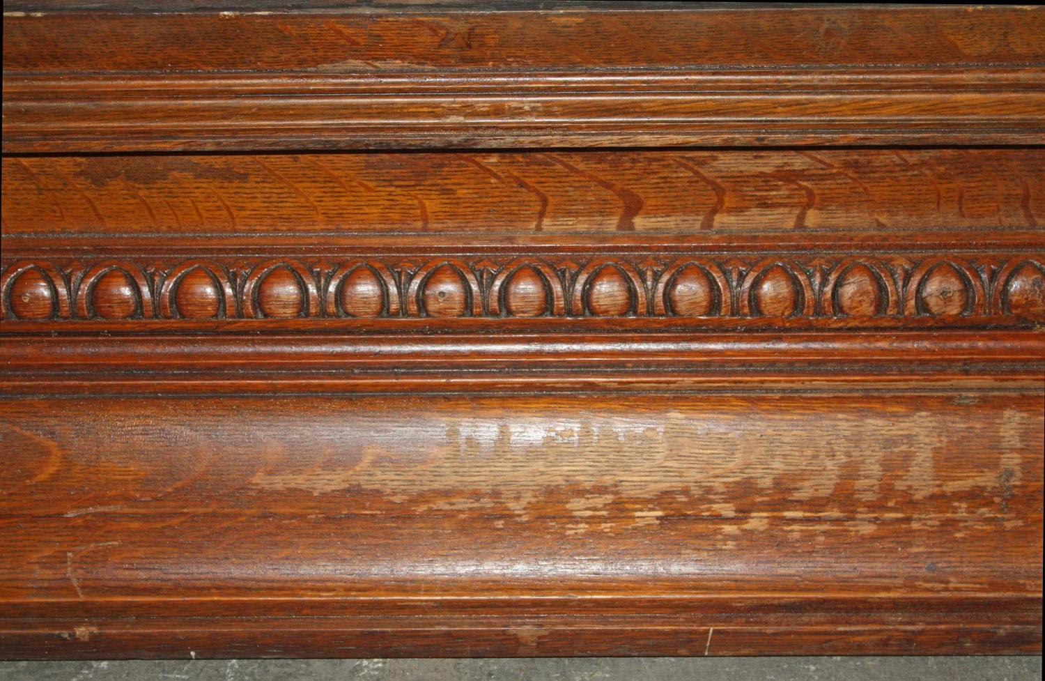 Simple Tiger Oak Pediment Shelf Or Over Mantel 4 Simple Tiger Oak Pediment Shelf Or Over Mantel - Image 2