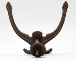Cast Iron Antique Ornate Double Arm Wall Hall Tree Hook 11 Cast Iron Antique Ornate Double Arm Wall Hall Tree Hook -OGT Sale Store p250565 05