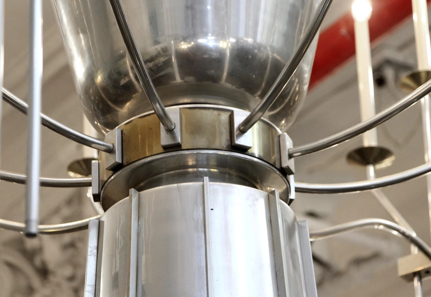 Mid Century Grand 27 Light Aluminum Chandelier 9 Mid Century Grand 27 Light Aluminum Chandelier - Image 7