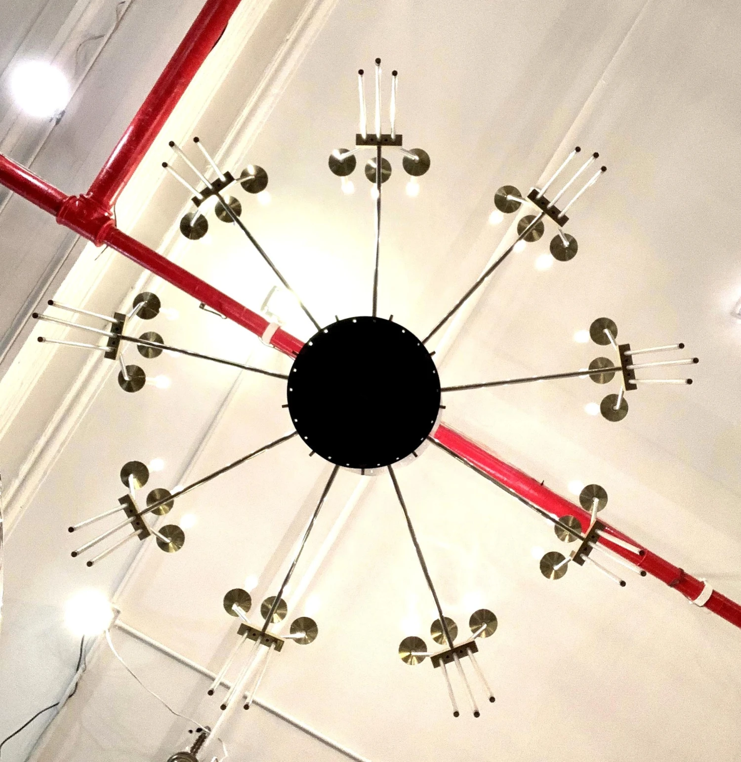 Mid Century Grand 27 Light Aluminum Chandelier 11 Mid Century Grand 27 Light Aluminum Chandelier - Image 9