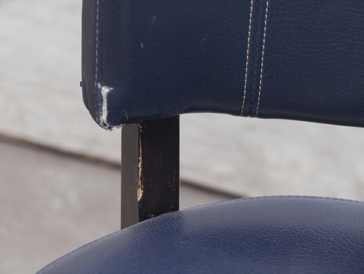 Faux Leather Blue Chair 6 Faux Leather Blue Chair - Image 4