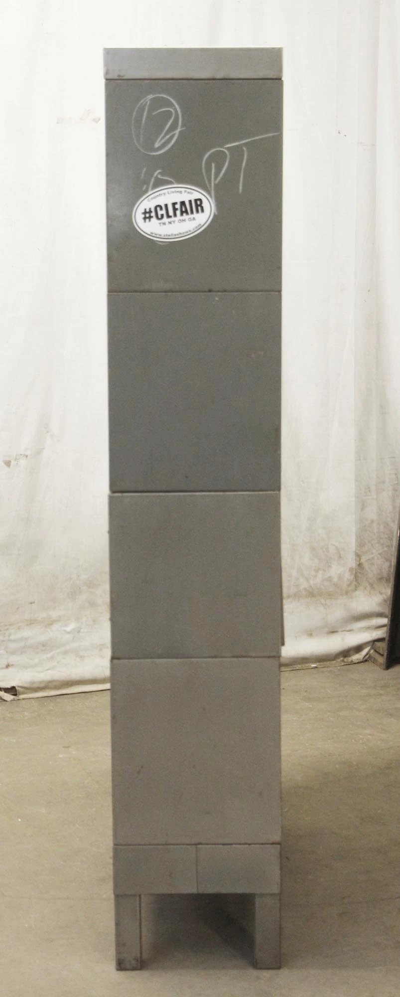 Gray Metal 4 Section Cabinet 6 Gray Metal 4 Section Cabinet - Image 4