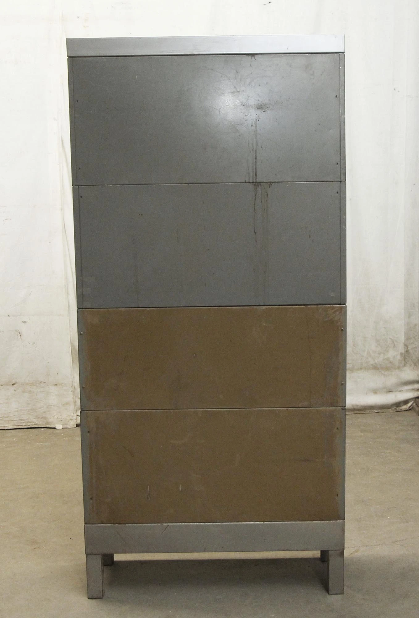 Gray Metal 4 Section Cabinet 7 Gray Metal 4 Section Cabinet - Image 5