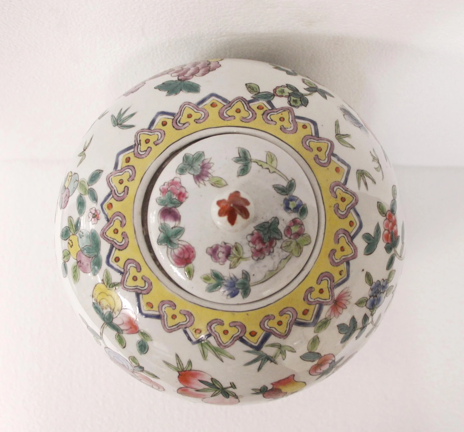 Ceramic Asian Vase With Wooden Base 8 Ceramic Asian Vase With Wooden Base - Image 6