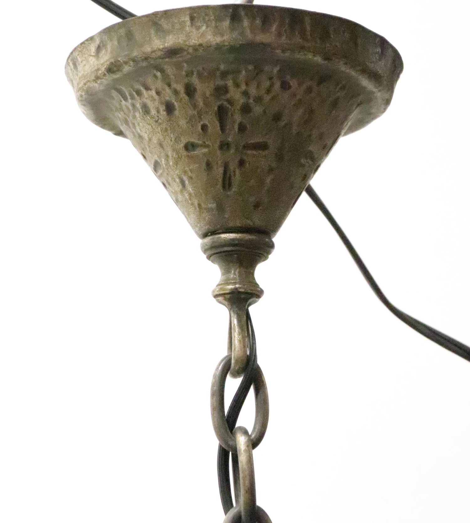 1910s Nickel Over Brass 5 Light Arts & Crafts Chandelier 9 1910s Nickel Over Brass 5 Light Arts & Crafts Chandelier - Image 7