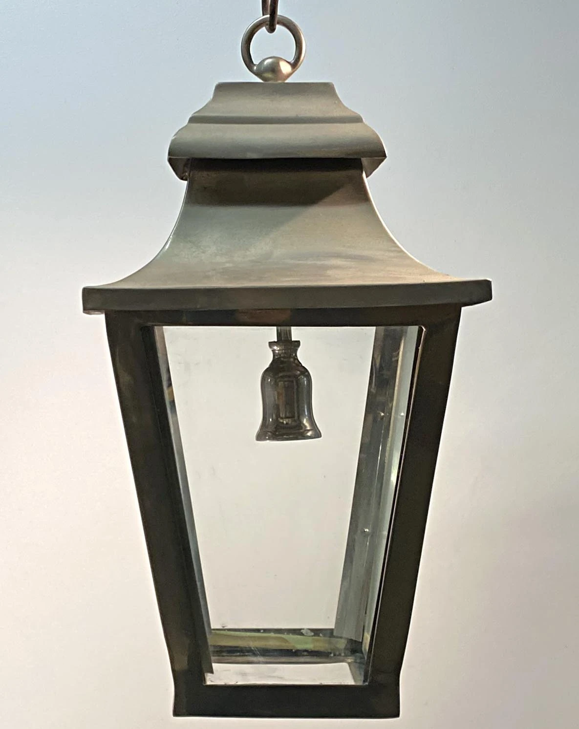 Traditional Nickel Over Brass 22 In. Hanging Lantern 7 Traditional Nickel Over Brass 22 In. Hanging Lantern - Image 5