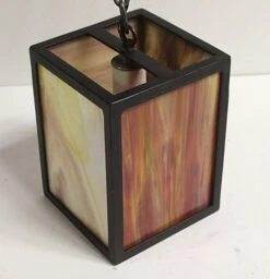 Modern Stained Glass Lantern With Black Iron Frame 17 Modern Stained Glass Lantern With Black Iron Frame -OGT Sale Store p259198 07