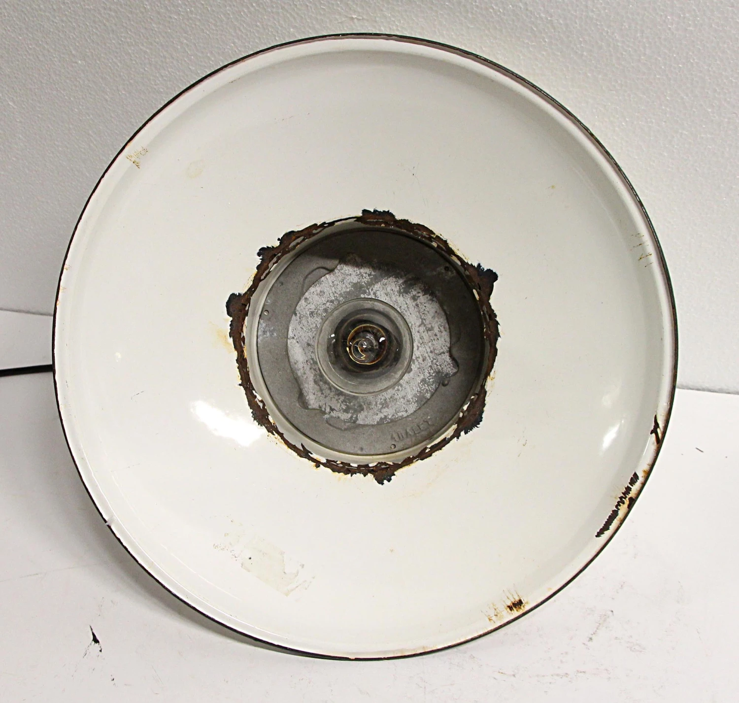 Reclaimed White Enameled 15.25 In. Pendant Light 6 Reclaimed White Enameled 15.25 In. Pendant Light - Image 4