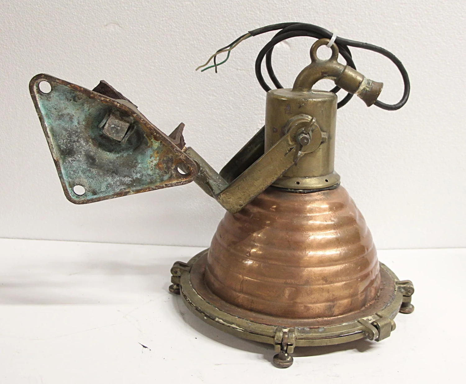 Vintage Copper & Brass Nautical Fox Light 6 Vintage Copper & Brass Nautical Fox Light - Image 4