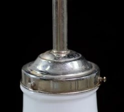 Mid Century Modern Milk Glass Nickel Schoolhouse Pendant Light 11 Mid Century Modern Milk Glass Nickel Schoolhouse Pendant Light -OGT Sale Store p259319 04