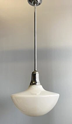 Mid Century 13.75 In. Mushroom Globe Nickel Pole Pendant Light 10 Mid Century 13.75 In. Mushroom Globe Nickel Pole Pendant Light -OGT Sale Store p259324 04