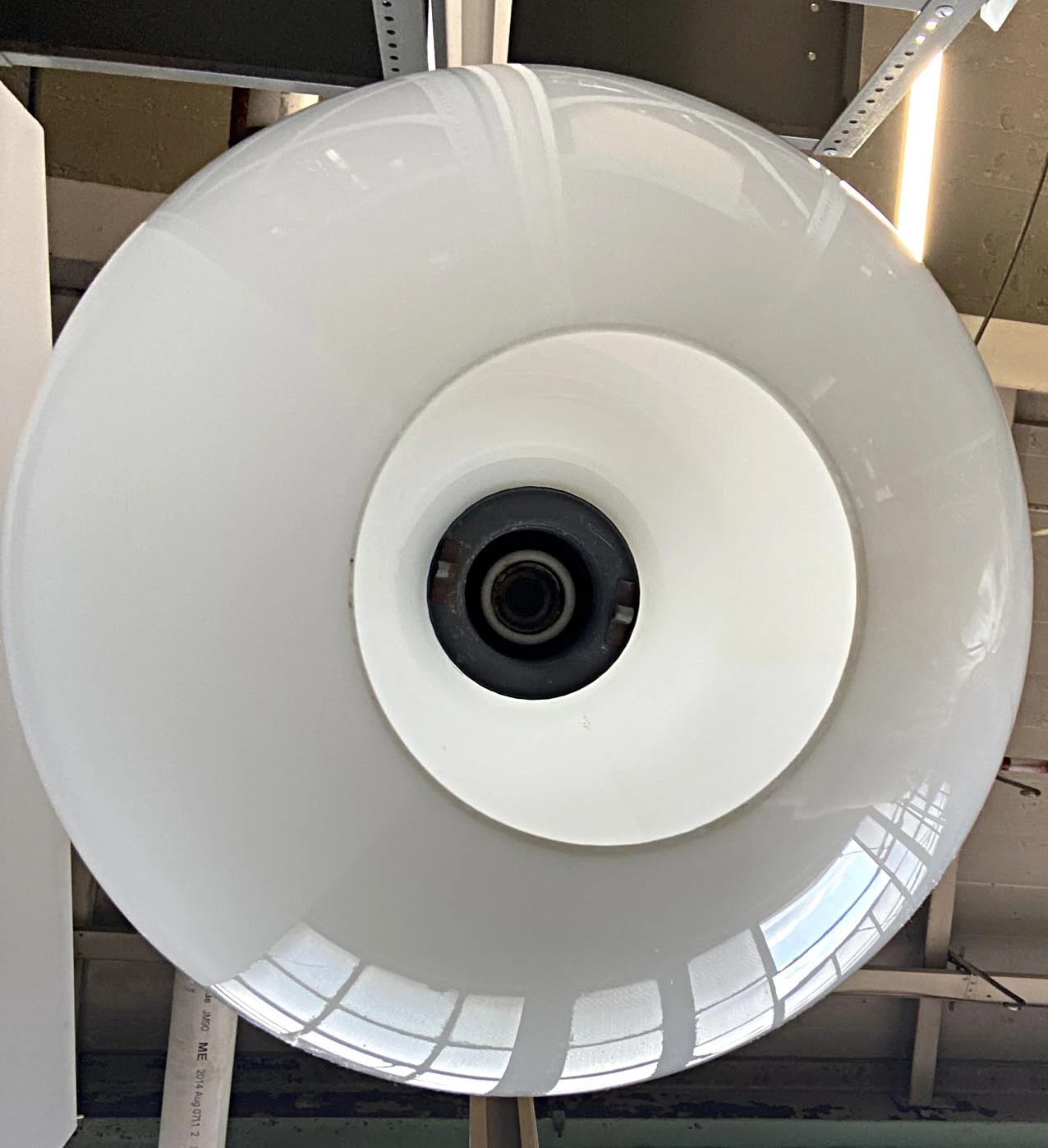 Mid Century 13.75 In. Mushroom Globe Nickel Pole Pendant Light 7 Mid Century 13.75 In. Mushroom Globe Nickel Pole Pendant Light - Image 5