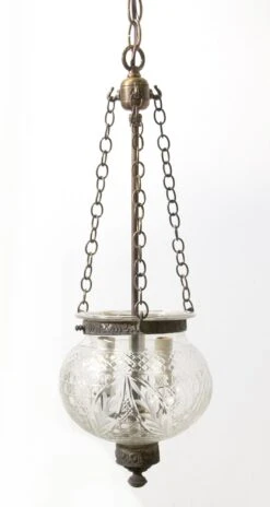 Antique 9 In. Clear Crystal Etched Onion Bell Jar Pendant Light 24 Antique 9 In. Clear Crystal Etched Onion Bell Jar Pendant Light -OGT Sale Store p259526 08